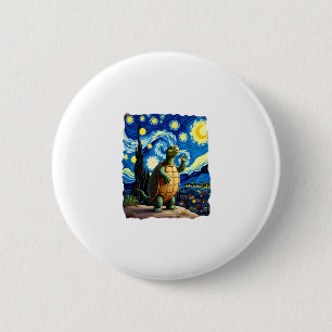 Artistic Turtle Shirt Starry Night Turtle (1) 6 Cm Round Badge