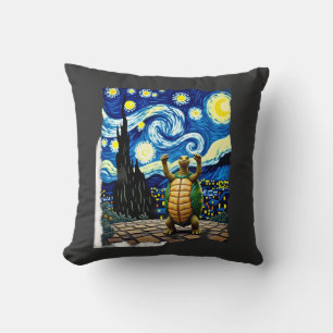 Artistic Turtle Shirt  Starry Night Turtle (1) Cushion