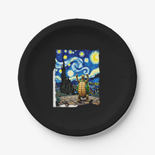 Artistic Turtle Shirt  Starry Night Turtle (1) Paper Plate