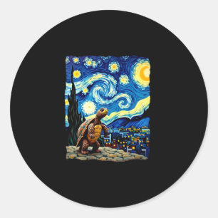 Artistic Turtle Shirt  Starry Night Turtle (2) Classic Round Sticker