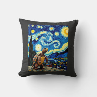Artistic Turtle Shirt  Starry Night Turtle (2) Cushion