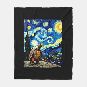 Artistic Turtle Shirt Starry Night Turtle (2) Fleece Blanket