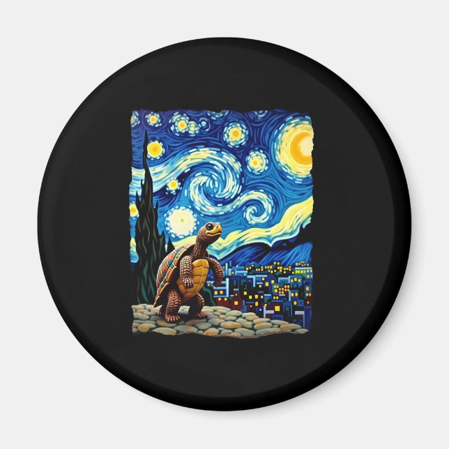 Artistic Turtle Shirt  Starry Night Turtle (2) Magnet (Front)
