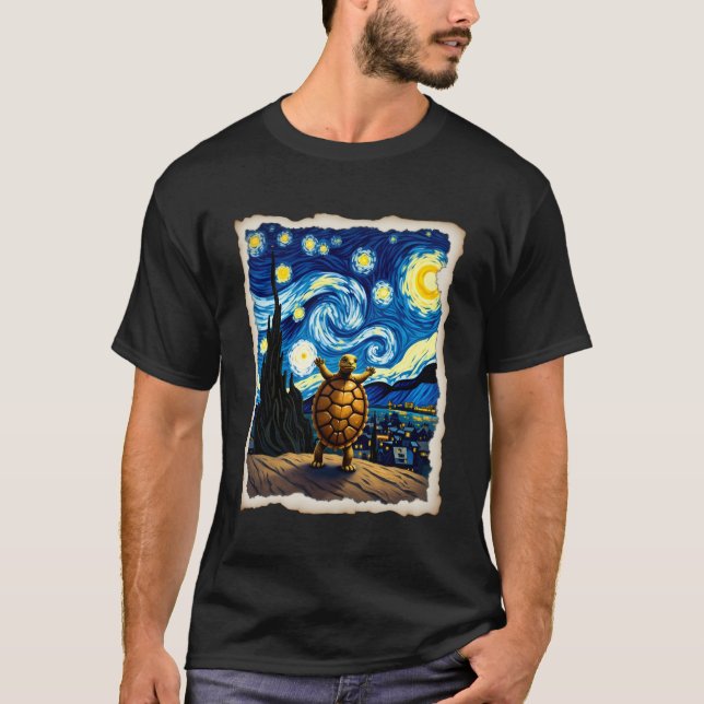 Artistic Turtle Shirt  Starry Night Turtle (3) (Front)