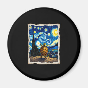 Artistic Turtle Shirt  Starry Night Turtle (3) Magnet