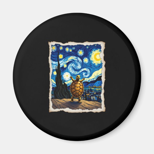 Artistic Turtle Shirt  Starry Night Turtle (3) Magnet (Front)