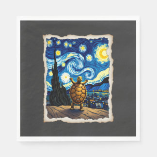 Artistic Turtle Shirt  Starry Night Turtle (3) Napkin