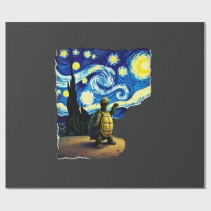 Artistic Turtle Shirt Starry Night Turtle (4) Wrapping Paper