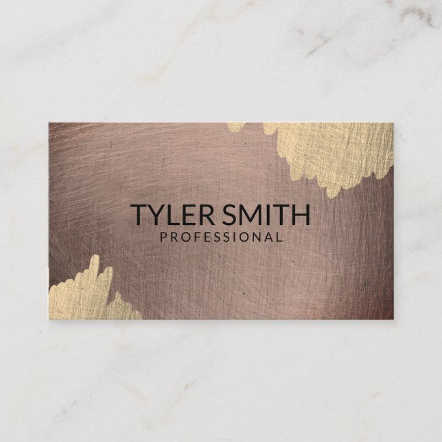 Artistic Two Tone Metallic Business Card (Front)