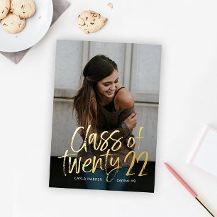 Artistic Type Foil Graduation Announcement Invite