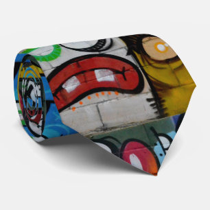 Artistic urban cartoon Street man pattern Tie