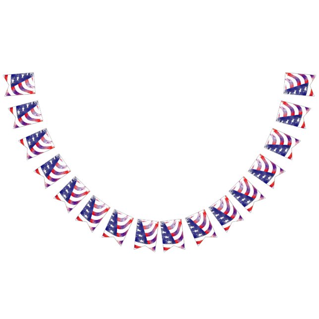 Artistic US Flag Red White and Blue Bunting Flags (All)