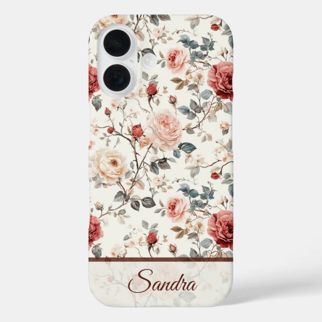 Artistic Valentine'S Day Gift Rose Name Case-Mate iPhone Case (Back)