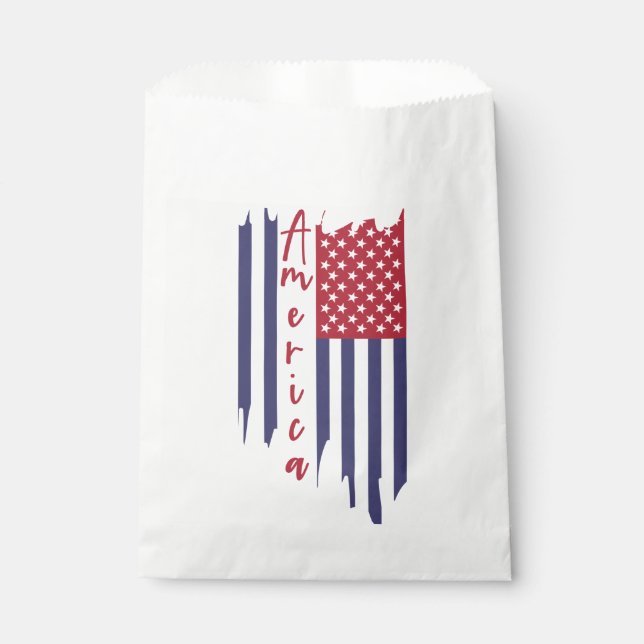 Artistic Vertical American Flag  Favour Bag (Front)