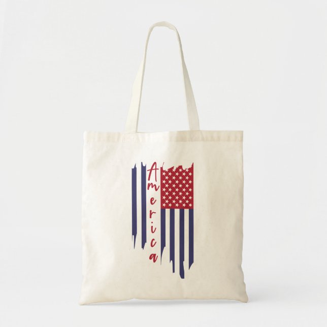Artistic Vertical American Flag  Tote Bag (Front)