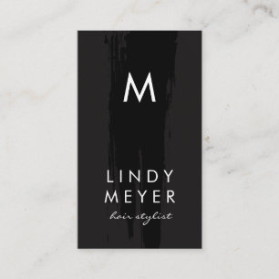 Artistic Vertical Brushed with Monogram Business Card