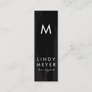 Artistic Vertical Brushed with Monogram Mini Business Card