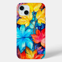 Artistic Vibrant Fallen Autumn Leaves Illustration