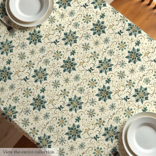 Artistic vintage tablecloth with watercolor detail