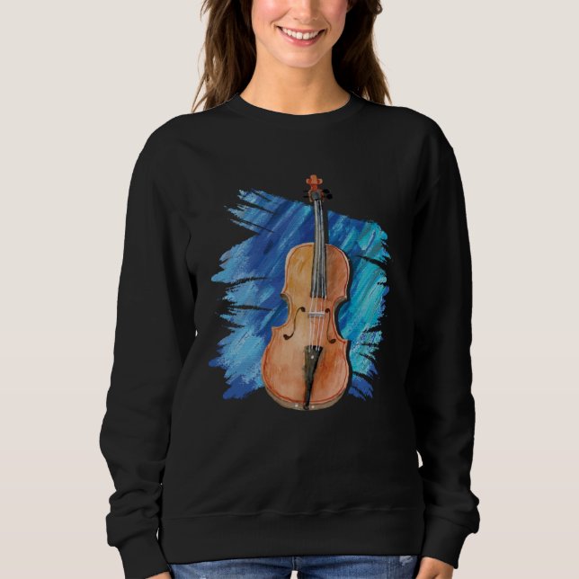 Artistic Viola Painting  Violist Music Instrument Sweatshirt (Front)