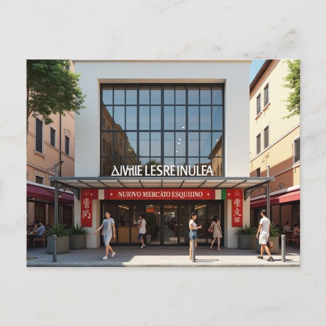 Artistic Vision of Rome’s Chinatown | Esquilino  Postcard (Front)