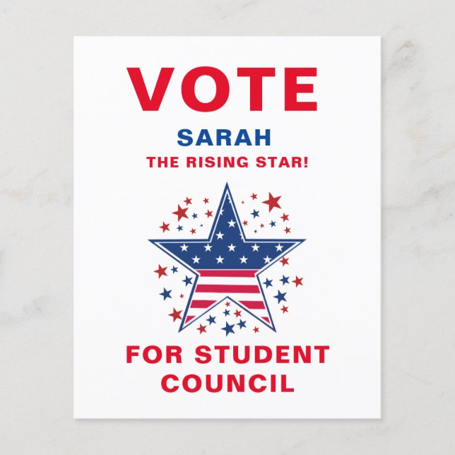 Artistic Vote for Class President: rising star Flyer (Front)