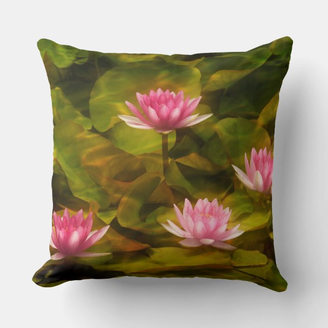 Artistic water lilies, California Cushion (Front)