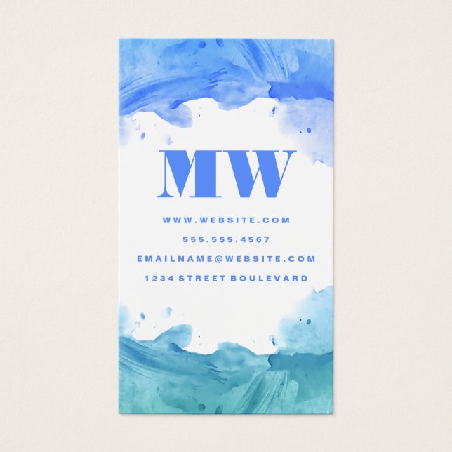 Artistic Watercolor Blue Green (Front)