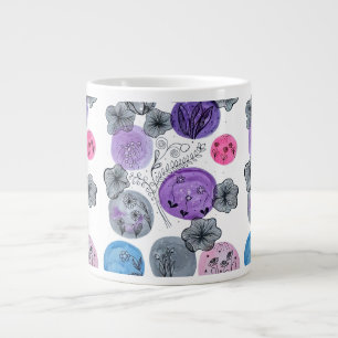 Artistic Watercolor Botanical  Large Coffee Mug