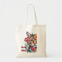 Artistic Watercolor Cat Portrait with Pink Floral