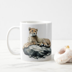 Artistic Watercolor Cheetah Coffee Mug