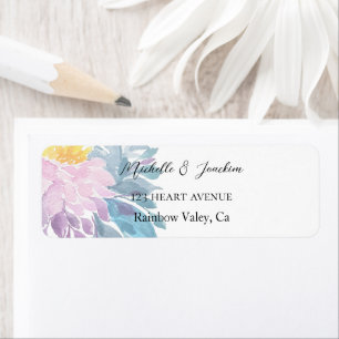 Artistic Watercolor floral Illustration Return Address Label