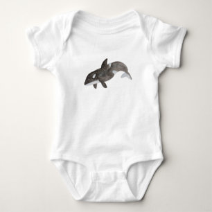 Artistic Watercolor Friend Orcas Killer Whale Baby Bodysuit
