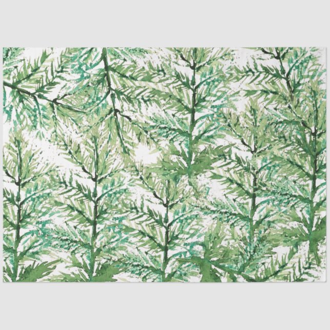 Artistic Watercolor Hand-painted Tree Pattern Tissue Paper (Front)