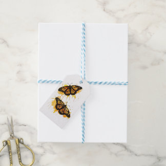 Artistic Watercolor Monarch Butterfly Nature Art Gift Tags