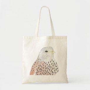 Artistic Watercolor Painted Kestrel Falcon Bird Tote Bag