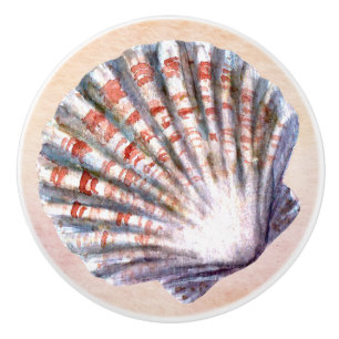 Artistic watercolor seashell Ocean vibes Ceramic Knob