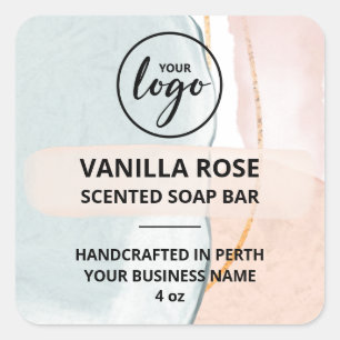 Artistic Watercolor Soap Product Labels Add Logo