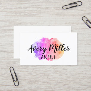 Artistic Watercolor Splash Business Cards