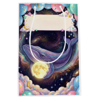 Artistic Whale & Moon Gift Bag for Any Occasion