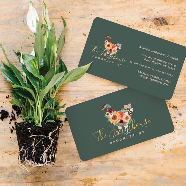 Artistic Wildflowers & Greenery Farm Roster Logo Business Card (Creator Uploaded)