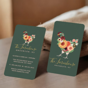 Artistic Wildflowers & Greenery Farm Roster Logo Business Card