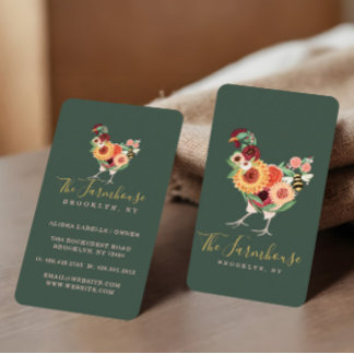 Artistic Wildflowers & Greenery Farm Roster Logo Business Card