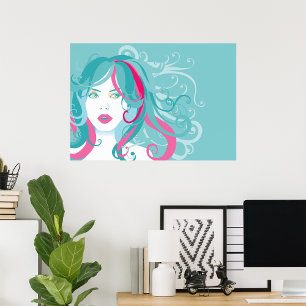 Artistic Woman Illustration Poster