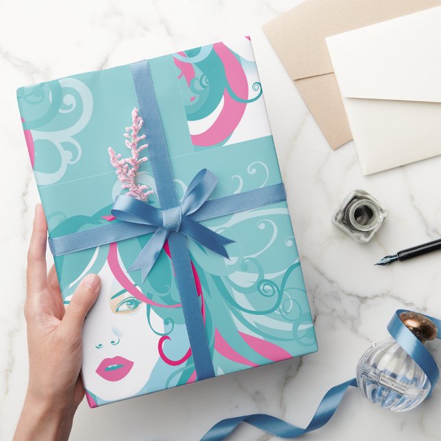 Artistic Woman Illustration Wrapping Paper (Creator Uploaded)