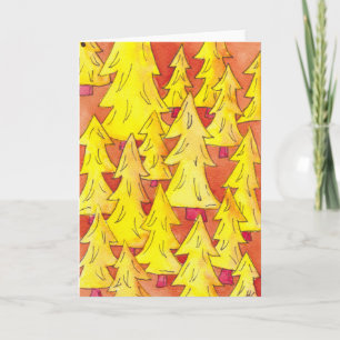 Artistic Yellow Tree Nature Greeting Card