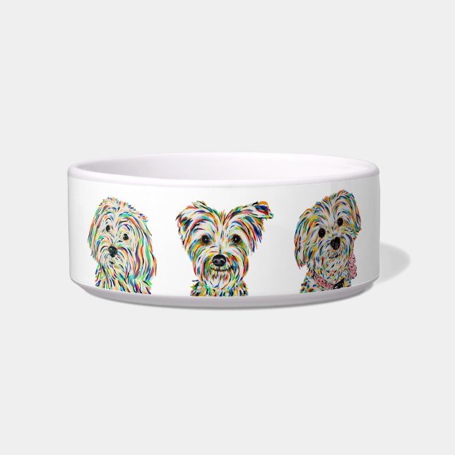 Artistic Yorkshire Terrier Bichon Maltipoo Bowl (Front)