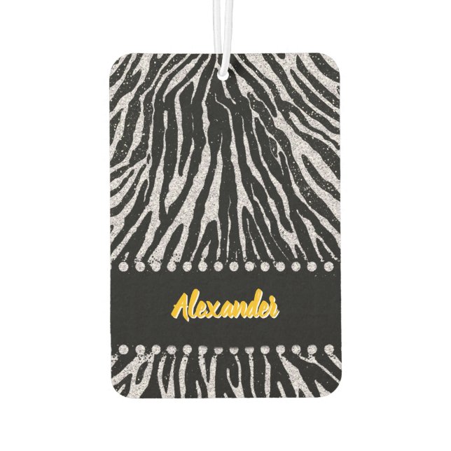 Artistic Zebra print design with unique textures Car Air Freshener (Back)