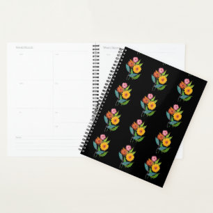 Artistic Zinnia Wildflower Flower Planner
