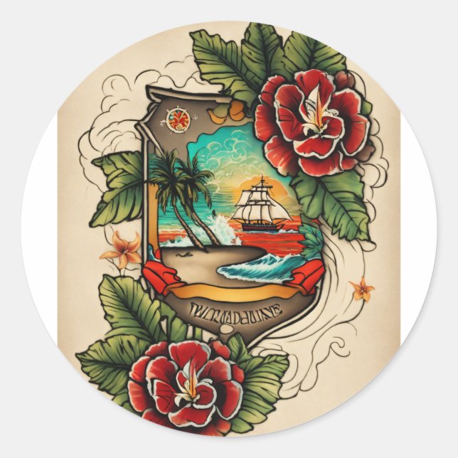 ArtisticFashion #UniqueDesign Classic Round Sticker (Front)